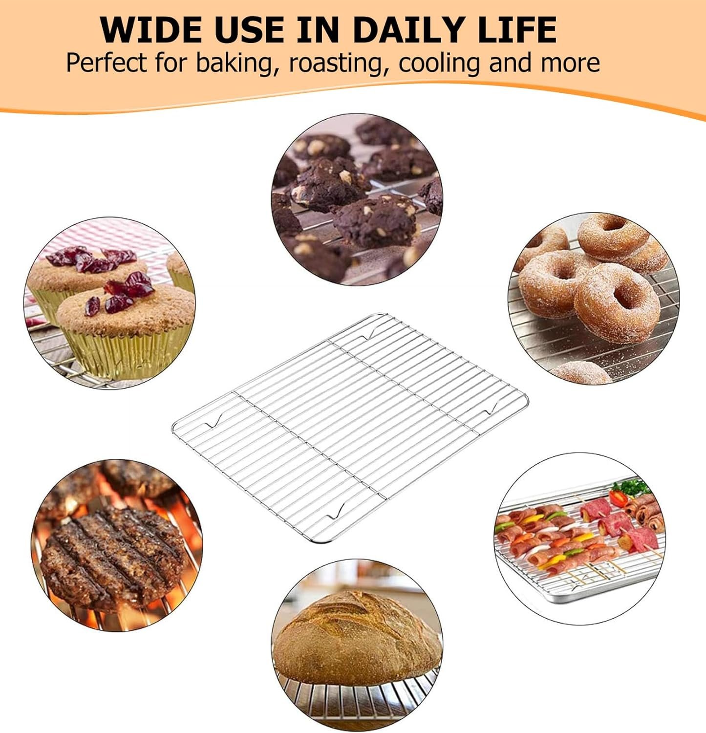 TeamFar Baking Sheet with Rack Set, Stainless Steel Cookie Sheet Baking Pans with Cooling Rack, Non Toxic  Healthy, Rust Free  Heavy Duty, Mirror Finish  Easy Clean, Dishwasher Safe - 6 Pieces TeamFar Baking Sheet with Rack Set, Stainless Steel Cookie Sheet Baking Pans with Cooling Rack, Non Toxic  Healthy, Rust Free  Heavy Duty, Mirror Finish  Easy Clean, Dishwasher Safe - 6 Pieces