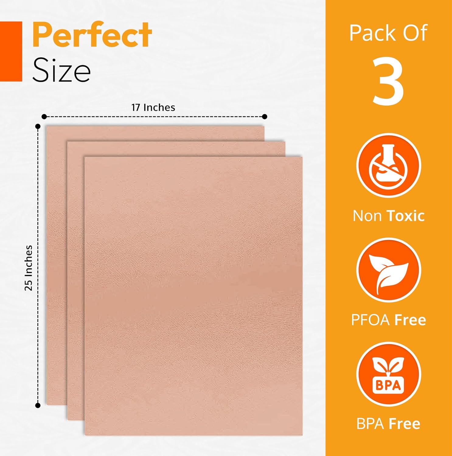 Teflon Sheets for Heat Press and Baking - Reusable PTFE Oven Liners, Premium Teflon Sheet for Baking - Heat Resistant Teflon Sheet - Food Safe, BPA  PFOA Free - Large 16 x 20” (3-Pack) Teflon Sheets for Heat Press and Baking - Reusable PTFE Oven Liners, Premium Teflon Sheet for Baking - Heat Resistant Teflon Sheet - Food Safe, BPA  PFOA Free - Large 16 x 20” (3-Pack)