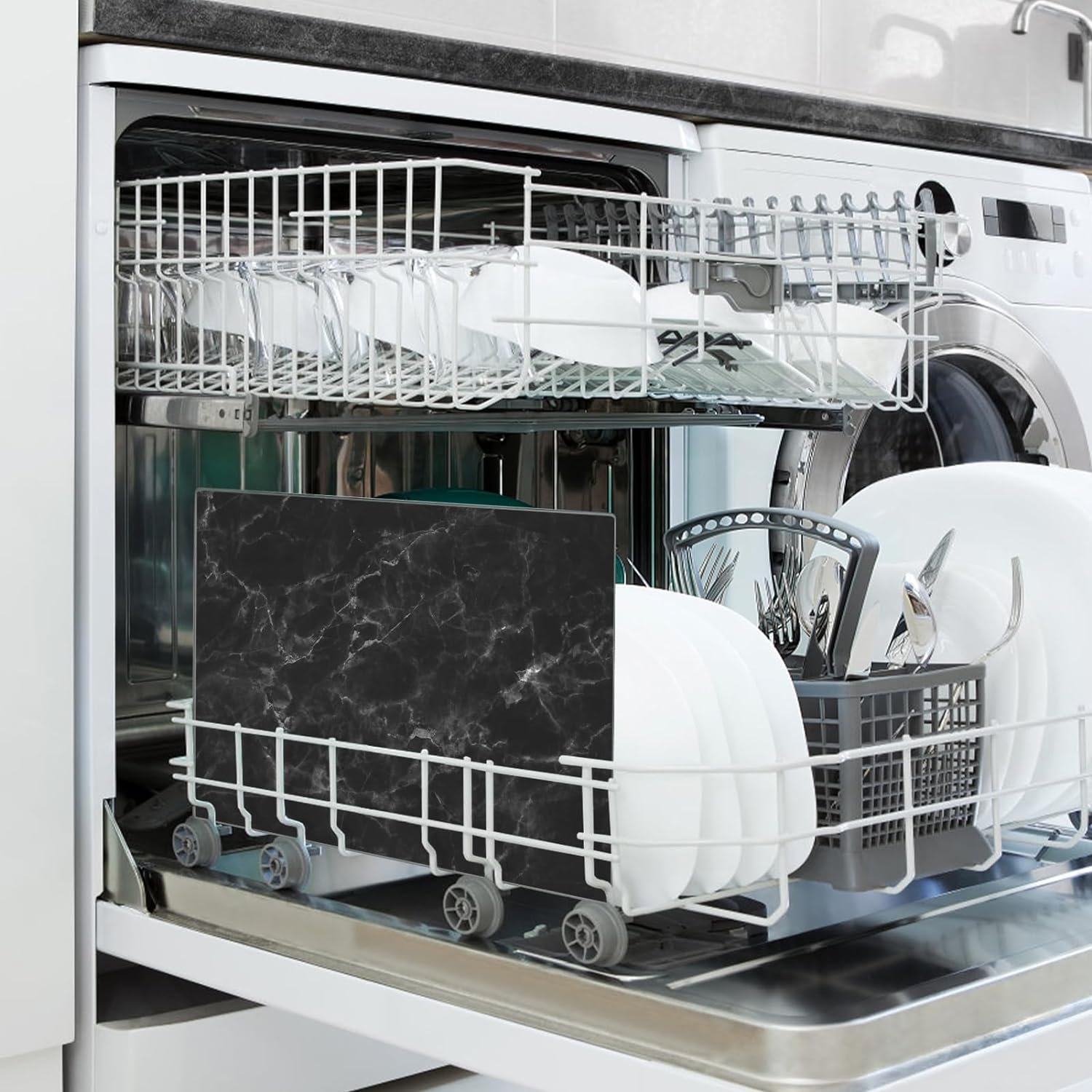 Tempered Glass Cutting Board for Kitchen, 16x 12 Clear Cutting Board for Countertop, Decorative Kitchen Mat, Scratch, Heat and Shatter Resistant, Easy to Clean and Durable