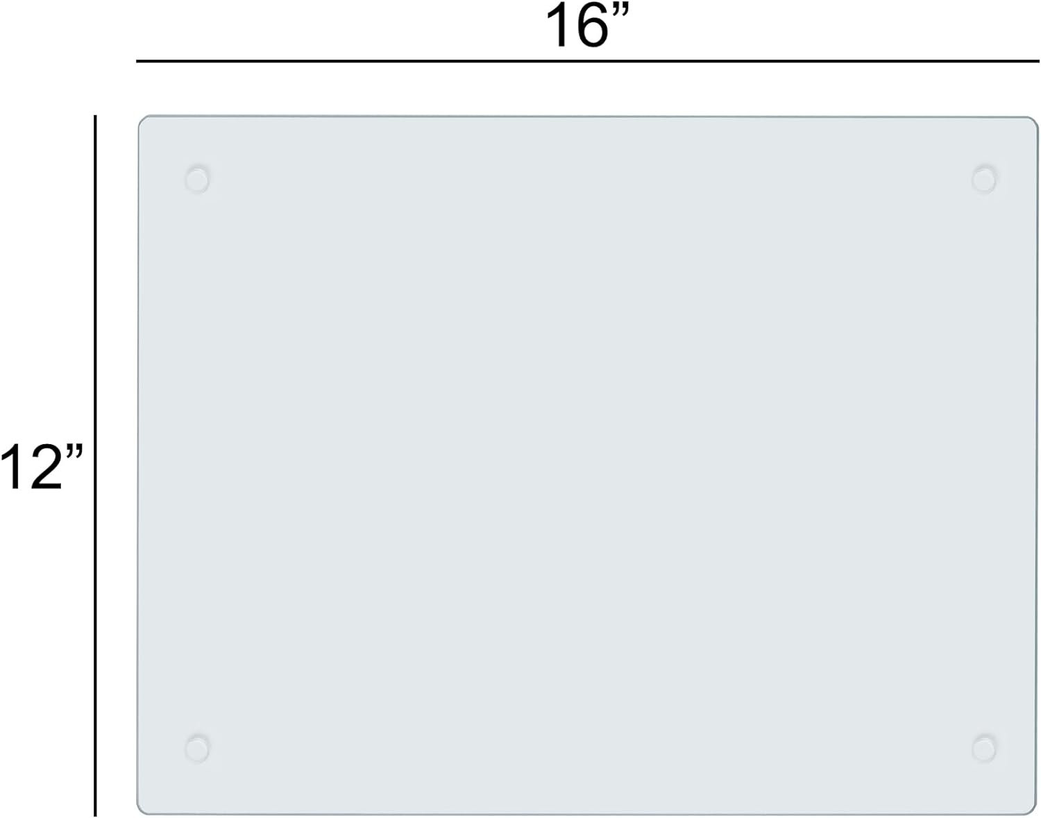 Tempered Glass Cutting Board for Kitchen, Dishwasher Safe, Clear Cutting Board for Countertop, Scratch Resistant, Heat Resistant, Shatter Resistant, 16x12