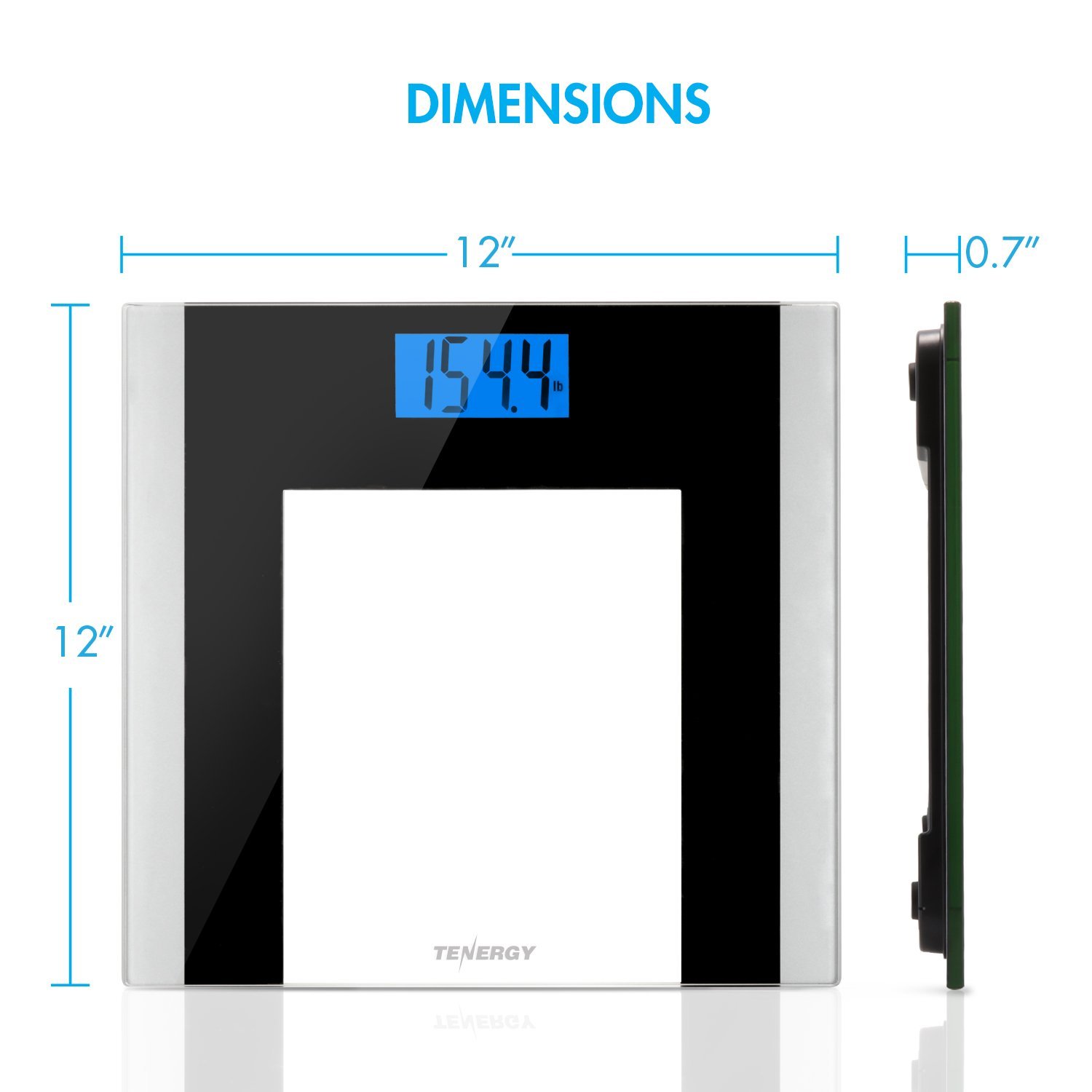 Tenergy Body Weight Scale with Step-On Technology, Tempered Glass Platform w/Backlit LCD, High Precision Digital Bathroom Scale, 400-Pound Capacity, Bonus Body Measuring Tape  Batteries Included Tenergy Body Weight Scale with Step-On Technology, Tempered Glass Platform w/Backlit LCD, High Precision Digital Bathroom Scale, 400-Pound Capacity, Bonus Body Measuring Tape  Batteries Included