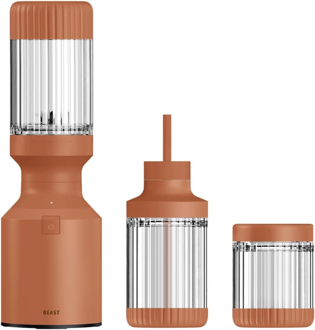 The Beast Mini Blender Plus | Mini Countertop Kitchen Blender | Blend Smoothies and Shakes, Dressings, Sauces, Dips | Extra Vessels, Straw Cap and Straws Included | 600W (Sand) The Beast Mini Blender Plus | Mini Countertop Kitchen Blender | Blend Smoothies and Shakes, Dressings, Sauces, Dips | Extra Vessels, Straw Cap and Straws Included | 600W (Sand)