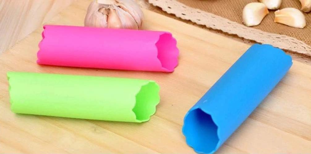 The Garlic Cube Garlic Press, Dices, Crushes, Minces, and Storage Container - Includes Silicone Garlic Peeler - Easy to Clean - Stainless Steel Blades