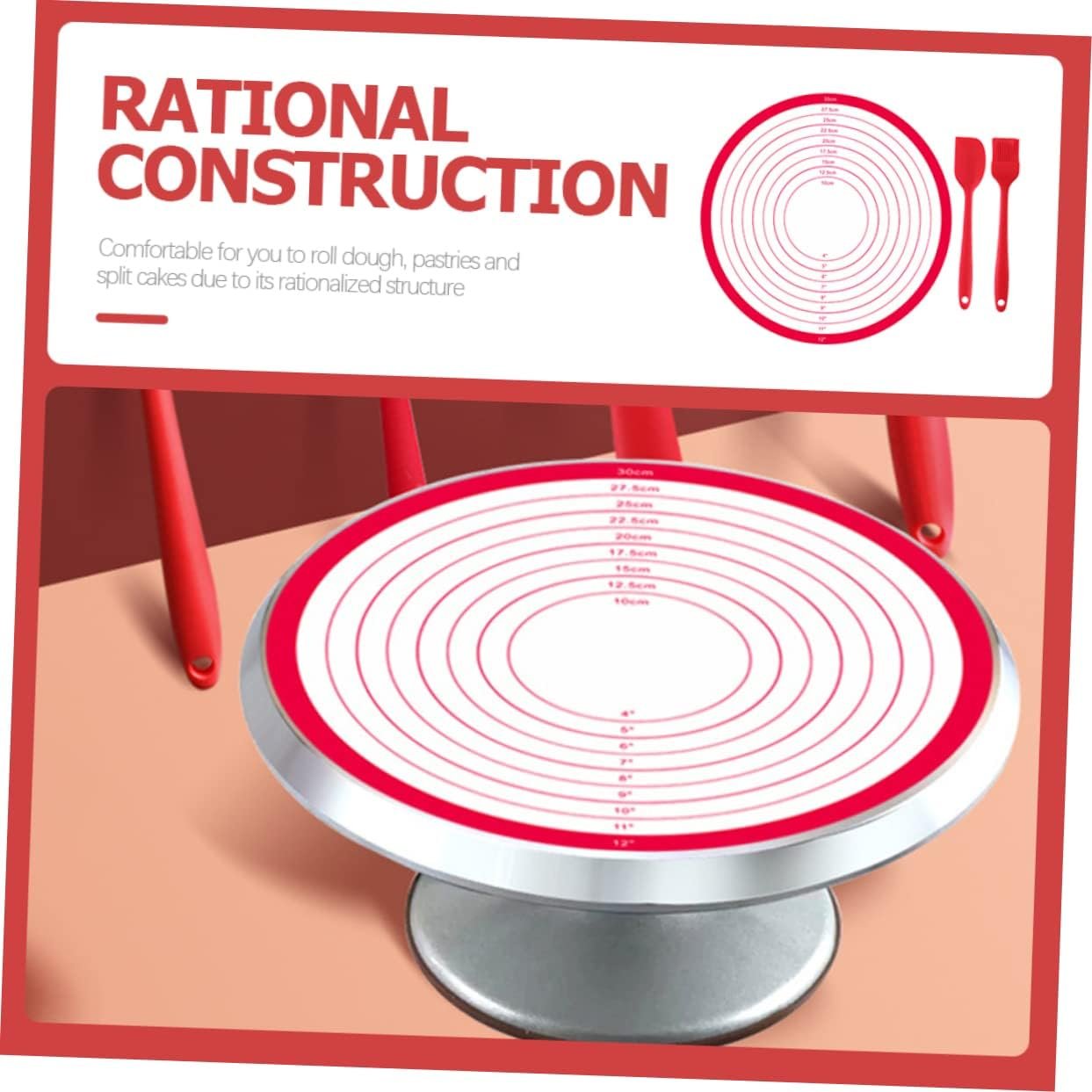 TIDTALEO 1 Set Cutting Board Pad with Scale Oven Toasters Pasties Round Pastry Mat Countertop Rolling Mat Silicone Fondant Mat Reusable Pastry Mat Silicone Rolling Mat Dough Mat