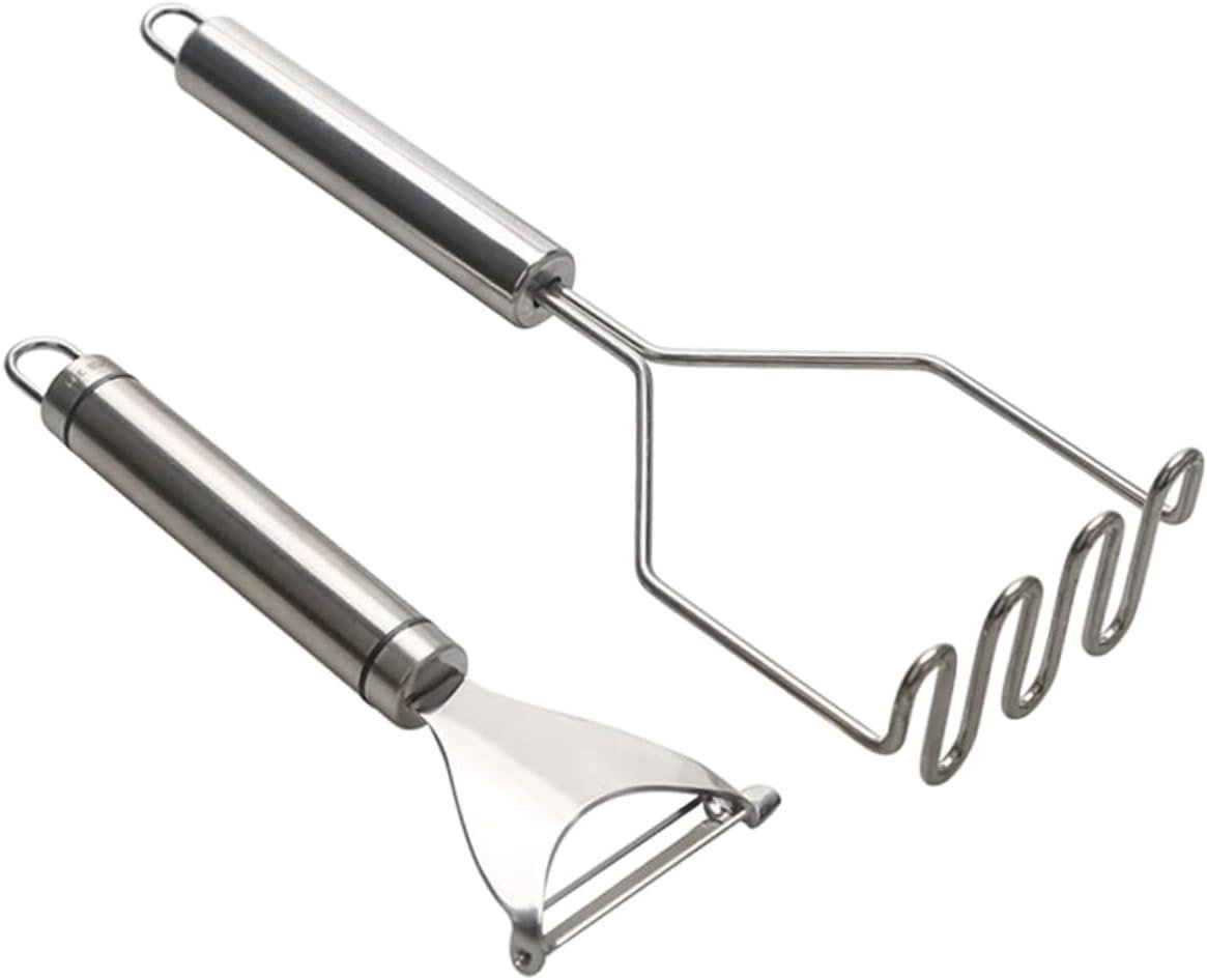 TIDTALEO 2pcs Mud Press Veggie Peeler Potato Presser Kitchen Vegetable Peeler Potato Masher Multifunction Vegtable Peeler Fruit Peeler Household Grinder Stainless Steel TIDTALEO 2pcs Mud Press Veggie Peeler Potato Presser Kitchen Vegetable Peeler Potato Masher Multifunction Vegtable Peeler Fruit Peeler Household Grinder Stainless Steel