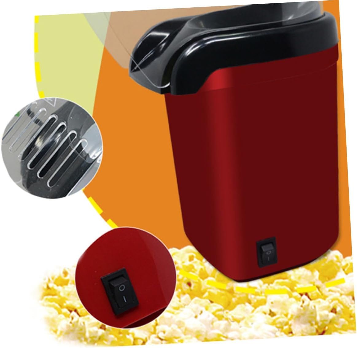 TIDTALEO Popcorn Maker Popcorn Popper Household Red Popcorn Machine