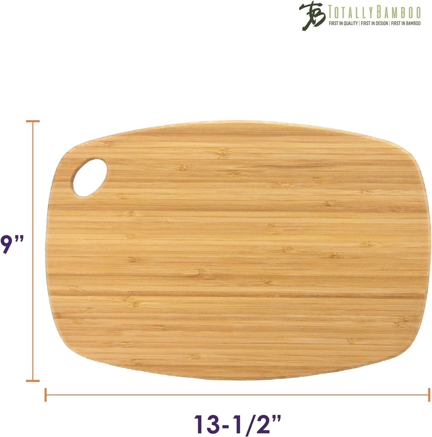 Totally Bamboo Jet Series Dishwasher Safe Bamboo Cutting Board, Medium, 13-1/2 x 9