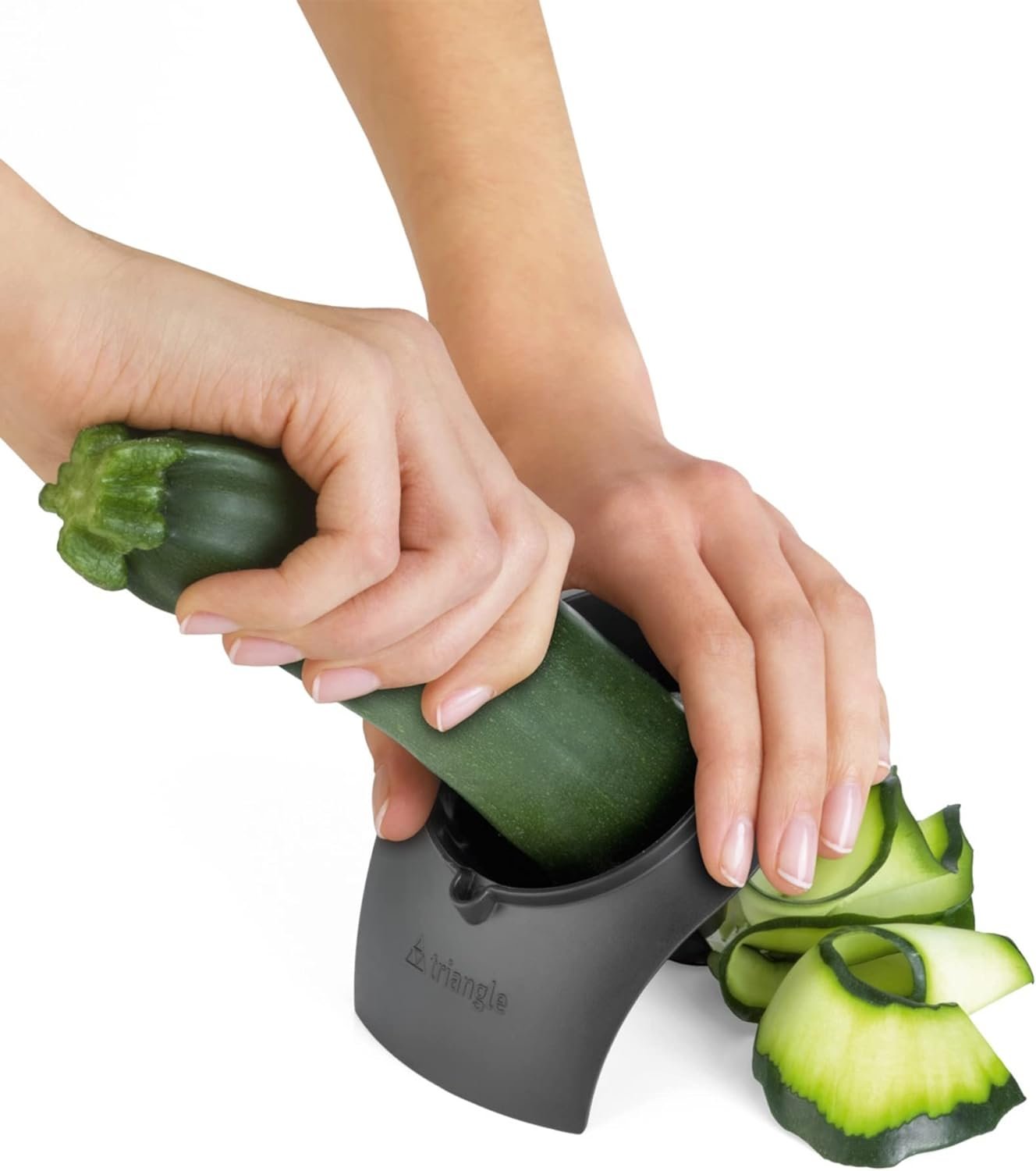 triangle Endless Spiral Cutter - Compact Stainless Steel Spiralizing Tool for Vegetable Ribbons Noodles - Dishwasher Safe triangle Endless Spiral Cutter - Compact Stainless Steel Spiralizing Tool for Vegetable Ribbons Noodles - Dishwasher Safe