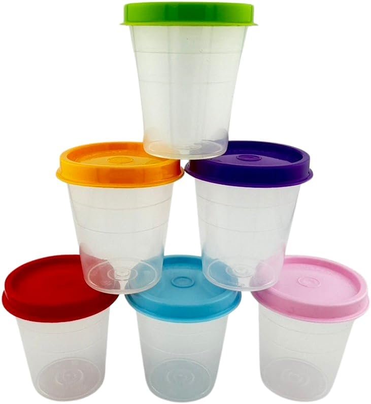 Tupperware Tupper Minis 2oz / 60ml Midgets Container Assorted Color Seal Set of 6