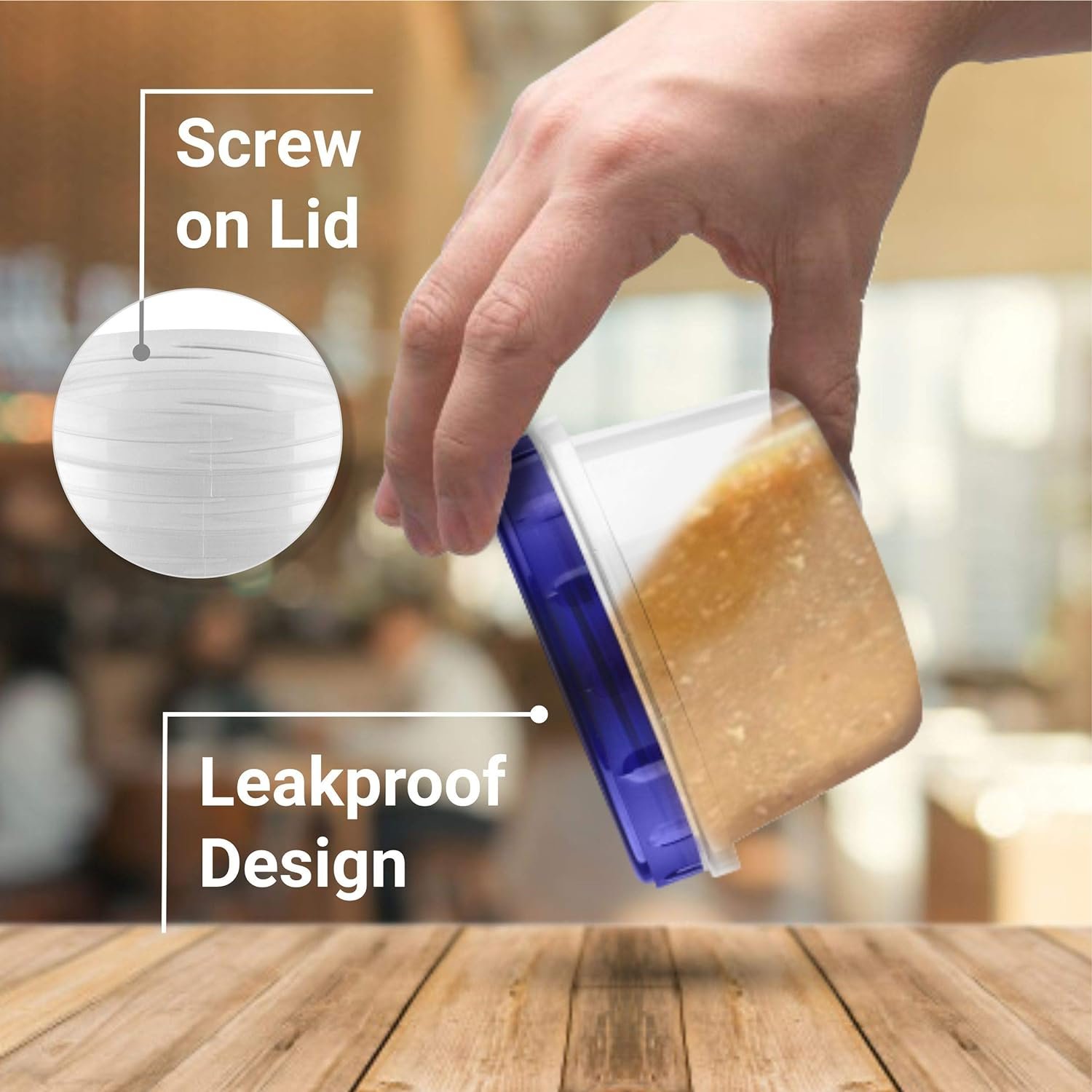 Twist Top Food Deli Containers Screw And Seal Lid 16 Oz Stackable Reusable Plastic Storage Container 12 Pack.