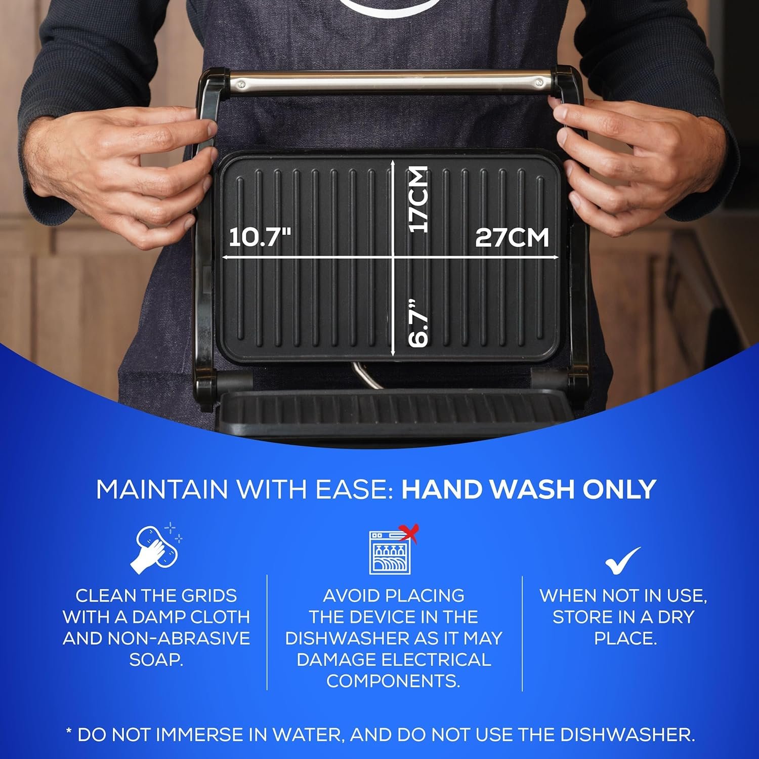 Universal Panini Press Grill 1000W, Non-stick 10.7 x 6.7” Grids, Panini Press Sandwich Maker 2 Servings, Perfect For Grilled Cheese, Panini, Burgers, Sausages, And Vegetables Universal Panini Press Grill 1000W, Non-stick 10.7 x 6.7” Grids, Panini Press Sandwich Maker 2 Servings, Perfect For Grilled Cheese, Panini, Burgers, Sausages, And Vegetables