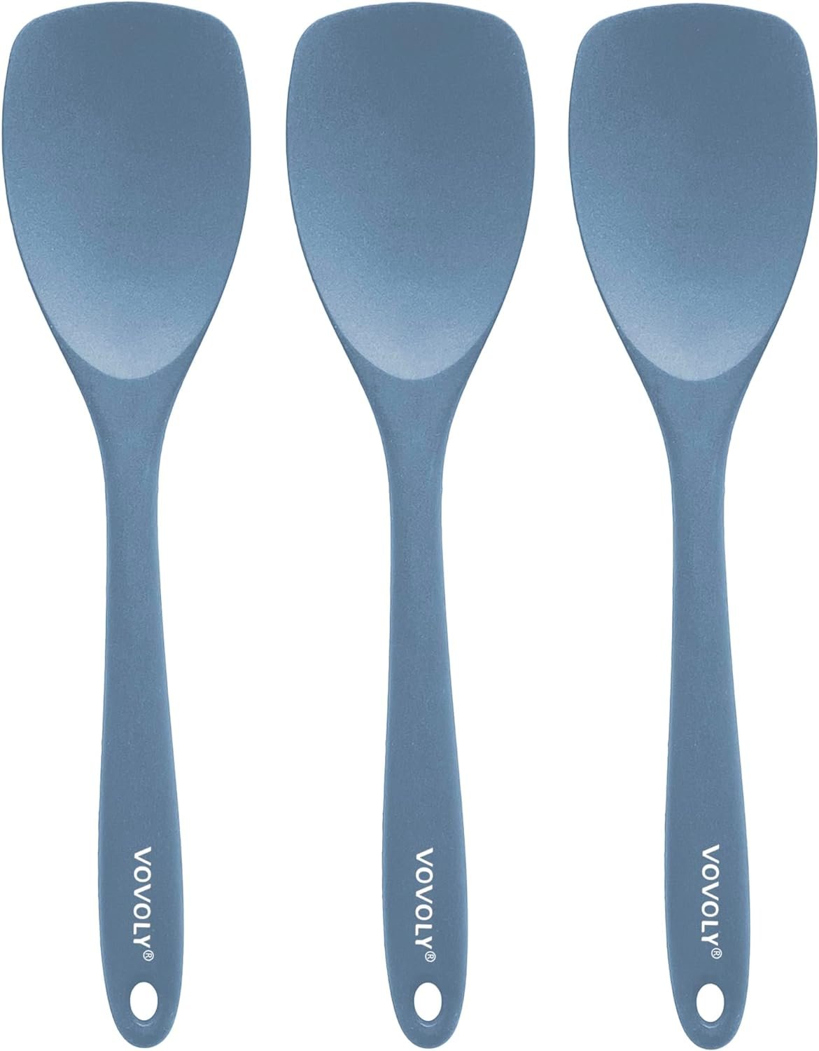 Upgrade Silicone Spatula Spoon Set,VOVOLY Heat Resistant Rubber Spoonula, Seamless Non-Stick Flexible Scrapers for Baking Mixing Tool,3 Pack,