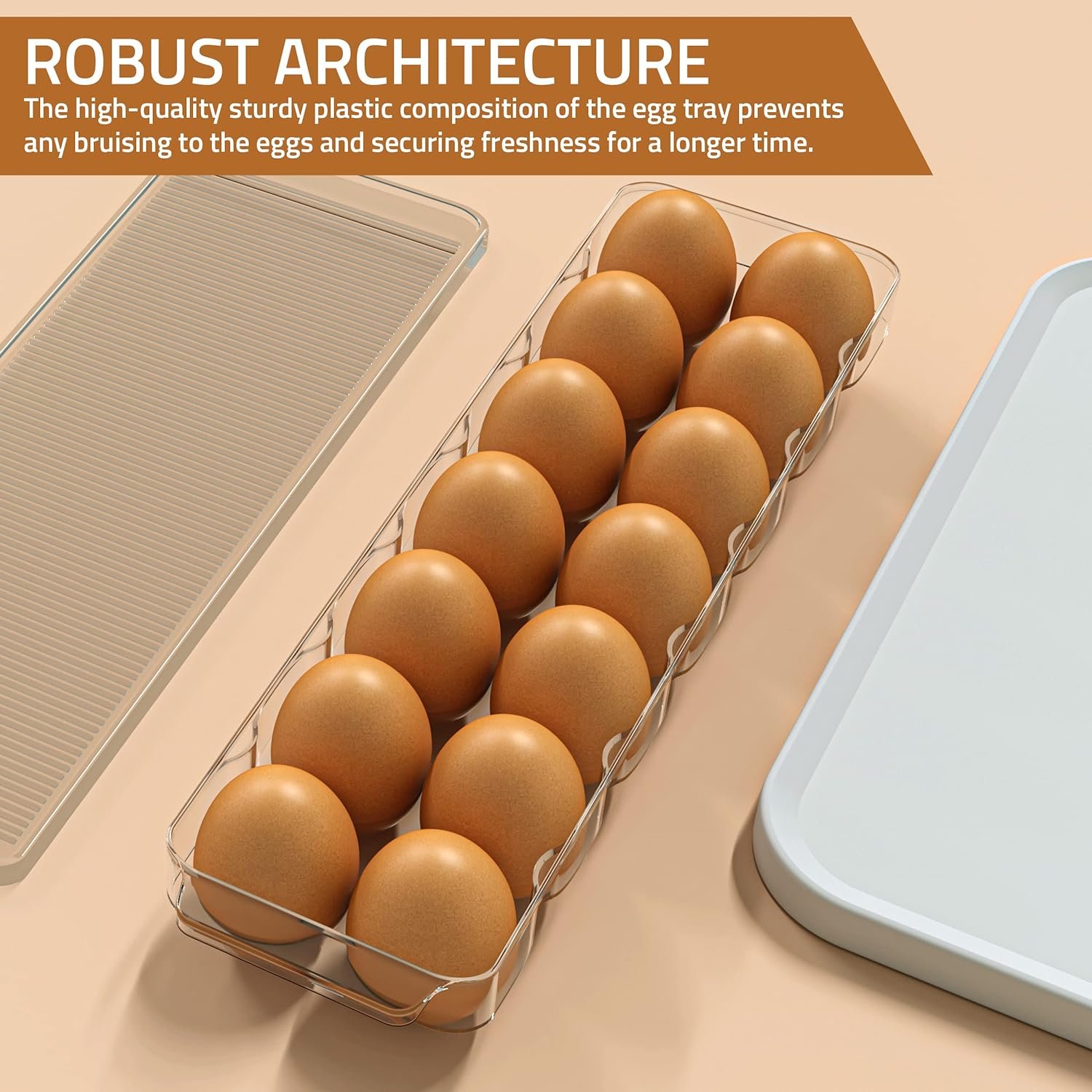 Utopia Home Egg Container For Refrigerator - 14 Egg Holder With Lid  Handle, Egg Storage  Tray (Clear, Pack of 1)