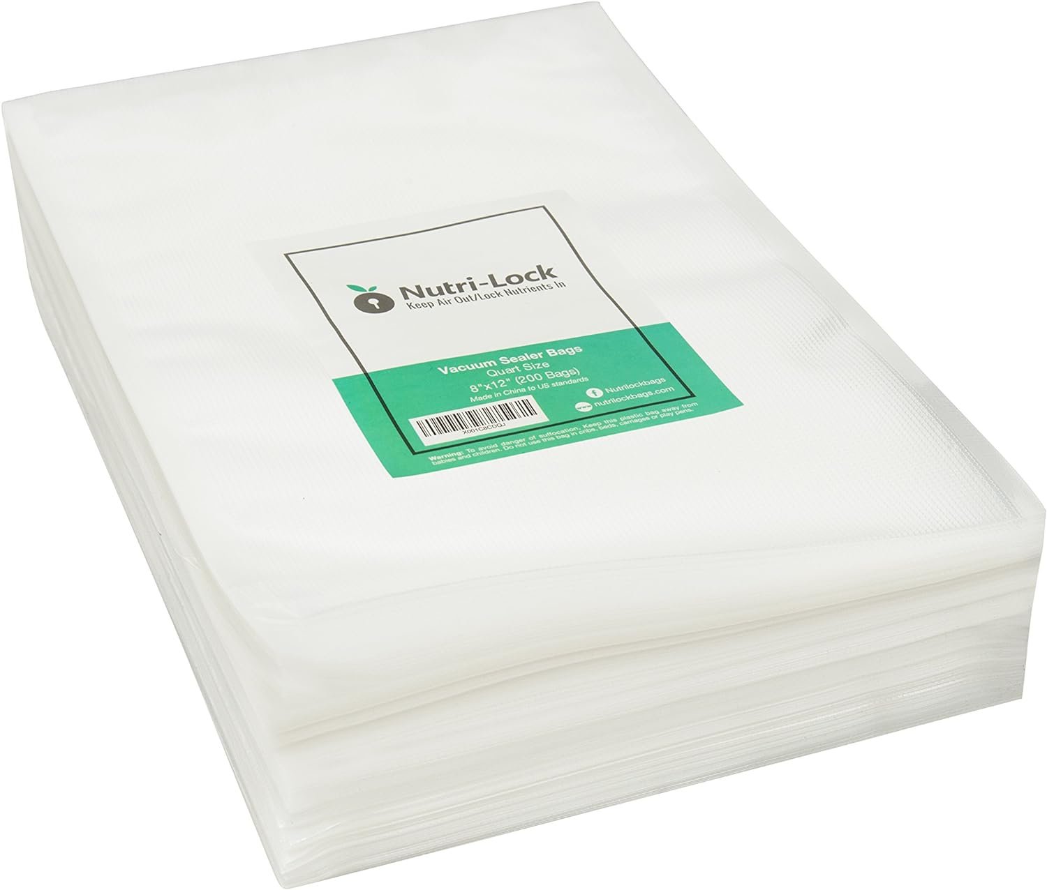 Vacuum Sealer Bags, 200 Quart Bags 8x12 Inch, Commercial Grade with BPA Free, Perfect for Sous Vide and Vac Storage