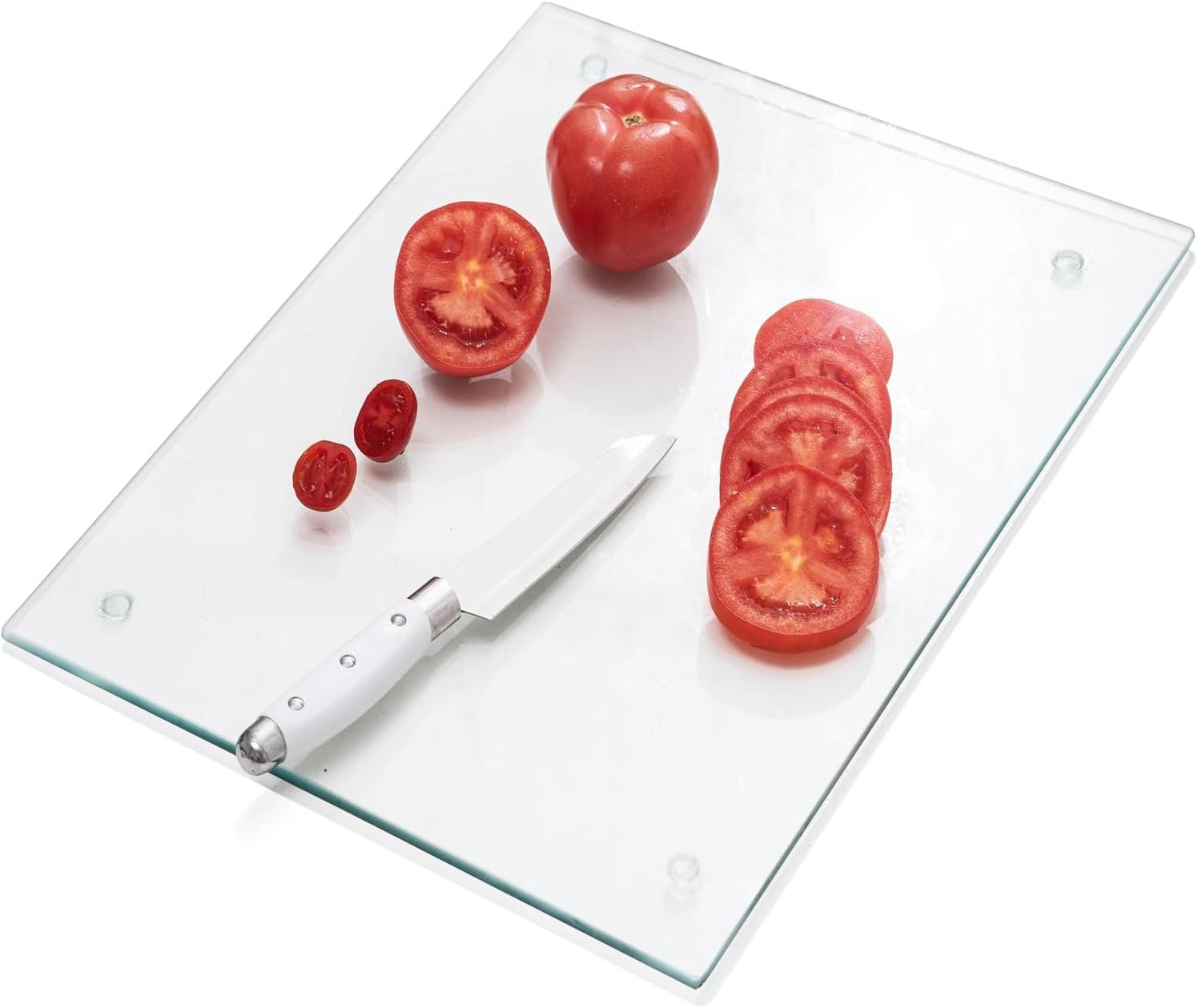 VASUHOME Tempered Glass Cutting Board for Kitchen - 16x12 inch Clear Cutting Board for Countertop, Glass Tray - Scratch, Heat, and Shatter Resistant - Easy to Clean and Durable