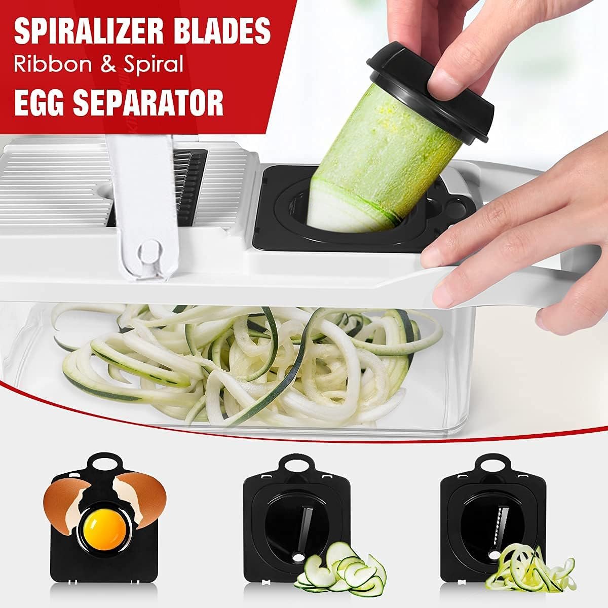 Vegetable Chopper, 22-in-1 Multifunctional Kitchen Veggie Mandoline Slicer Spiralizer, Onion Chopper, 12 Blades Food Chopper Dicer, Fruits Salad Cutter with Container