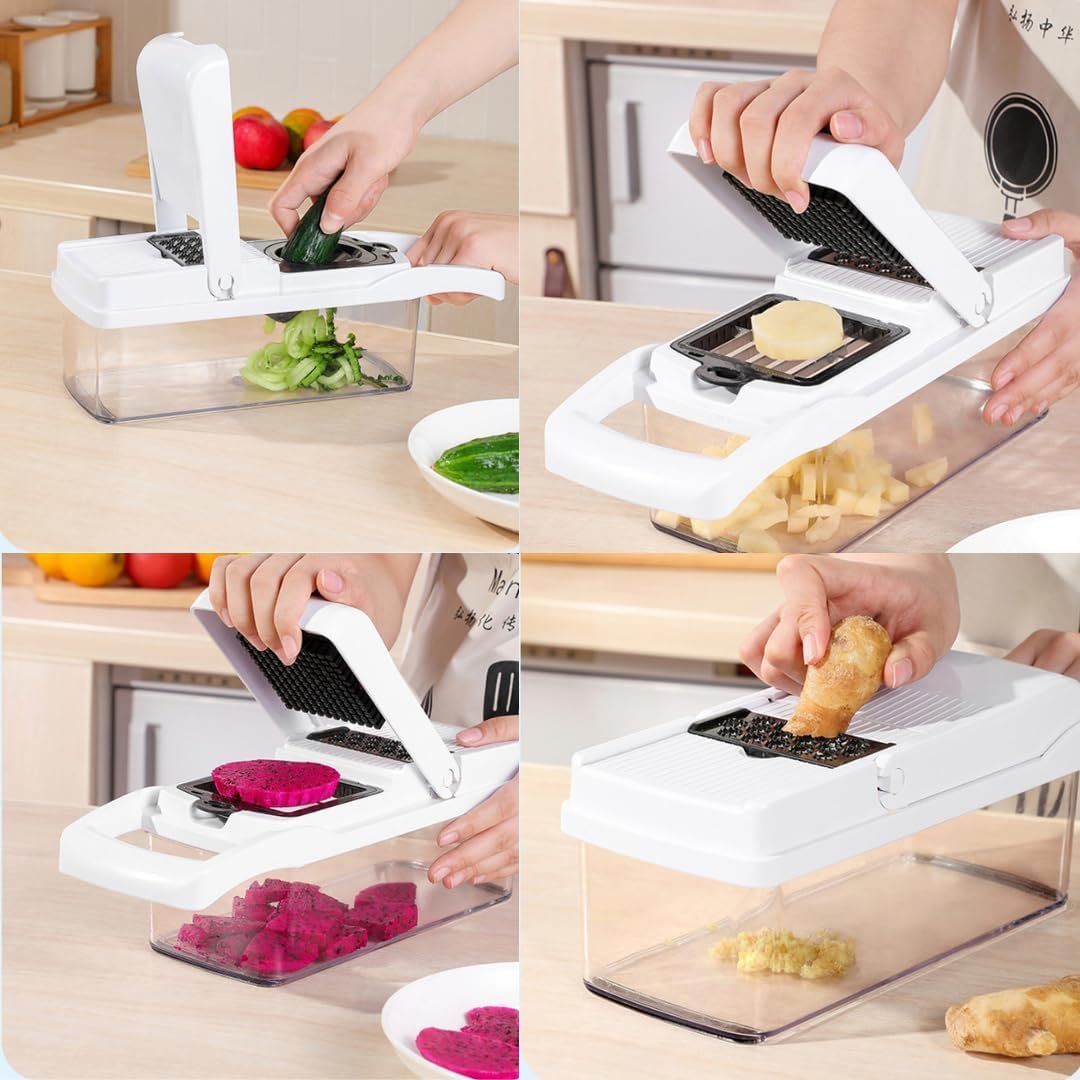 Vegetable Chopper - Spiralizer Vegetable Slicer - Multifunctional 22 in 1 Food Chopper, Pro Onion Chopper with Container for Salad Potato Carrot Garlic, Suitable for Vegetable and Fruit Vegetable Chopper - Spiralizer Vegetable Slicer - Multifunctional 22 in 1 Food Chopper, Pro Onion Chopper with Container for Salad Potato Carrot Garlic, Suitable for Vegetable and Fruit