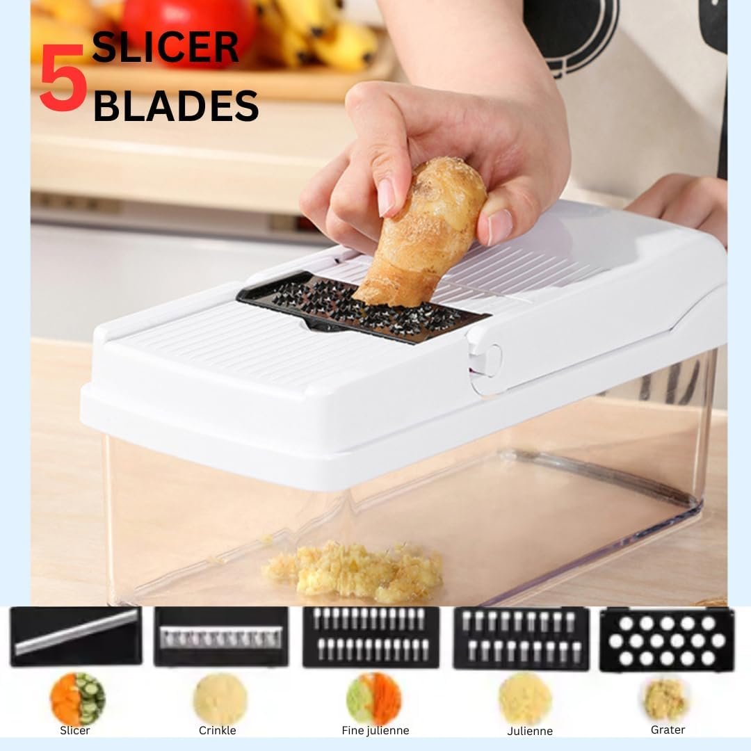 Vegetable Chopper - Spiralizer Vegetable Slicer - Multifunctional 22 in 1 Food Chopper, Pro Onion Chopper with Container for Salad Potato Carrot Garlic, Suitable for Vegetable and Fruit Vegetable Chopper - Spiralizer Vegetable Slicer - Multifunctional 22 in 1 Food Chopper, Pro Onion Chopper with Container for Salad Potato Carrot Garlic, Suitable for Vegetable and Fruit