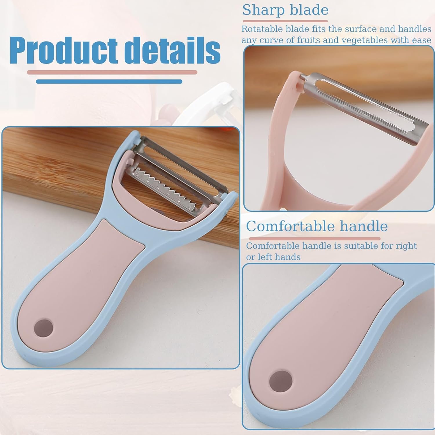 Vegetable Peeler with Straight and Julienne Peeler, Potato Peelers for Kitchen, Y Peeler Stainless Steel Blade for Carrot Fruit Apple Cucumber Veggie, 8Pcs in 4 Set Vegetable Peeler with Straight and Julienne Peeler, Potato Peelers for Kitchen, Y Peeler Stainless Steel Blade for Carrot Fruit Apple Cucumber Veggie, 8Pcs in 4 Set