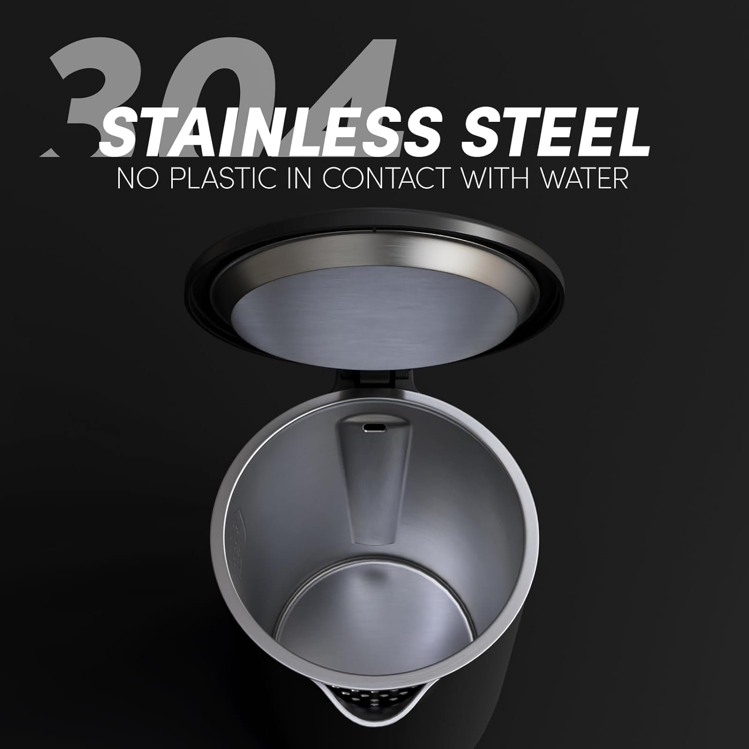 Veken Electric Tea Kettle, 1.5 Liter Speed-Boil Hot Water Boiler, 304 Stainless Steel Interior Water Warmer Heater,BPA Free Teapot with Double Wall Insulated, Auto Shut Off for Coffee  Tea(Black)