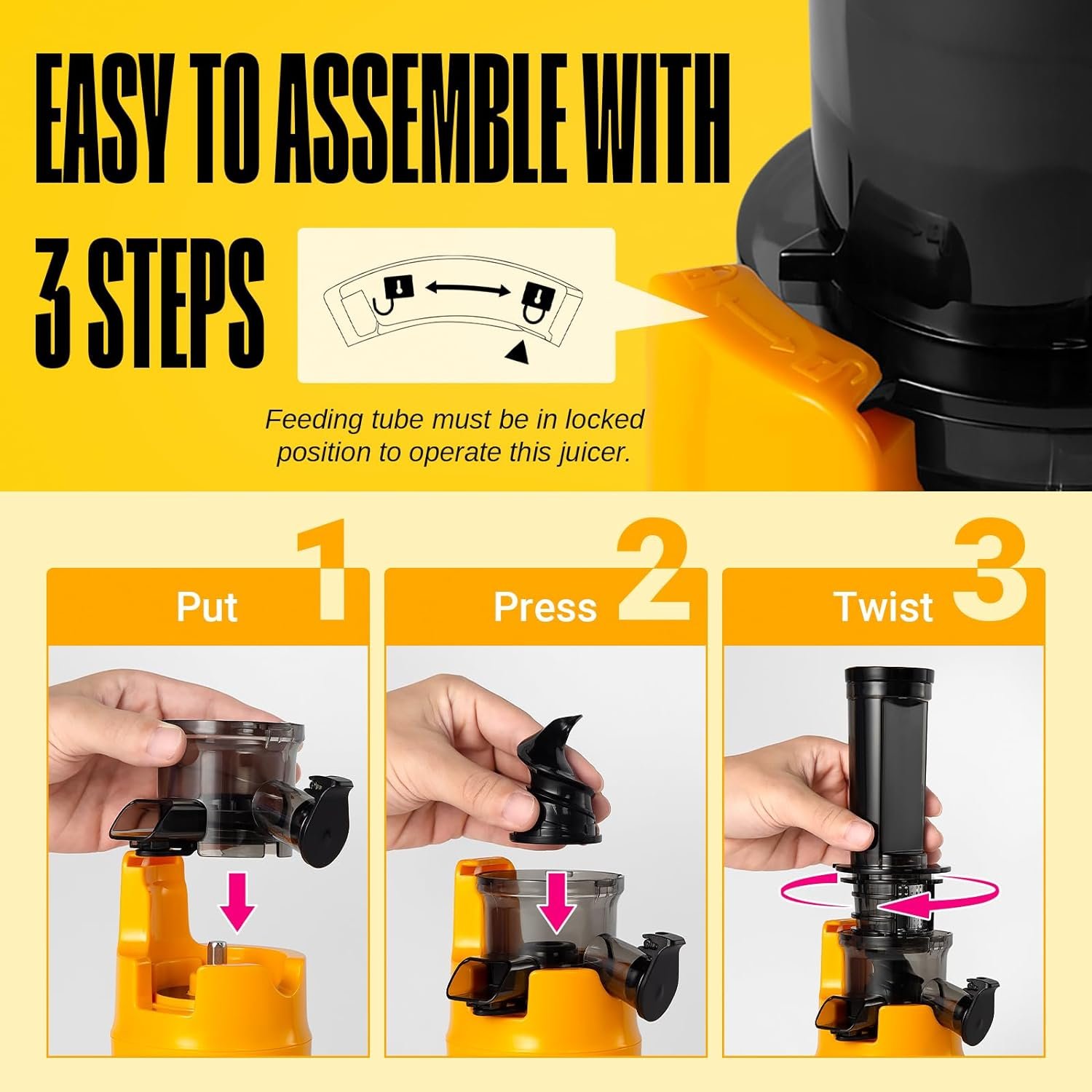 Ventray Essential Ginnie Juicer Compact Small Cold Press Juicer Masticating Slow Juicer with 60RPM Low Speed, Easy to Clean  Nutrient Dense, Eco-Friendly Packaging, Sunny Yellow Ventray Essential Ginnie Juicer Compact Small Cold Press Juicer Masticating Slow Juicer with 60RPM Low Speed, Easy to Clean  Nutrient Dense, Eco-Friendly Packaging, Sunny Yellow