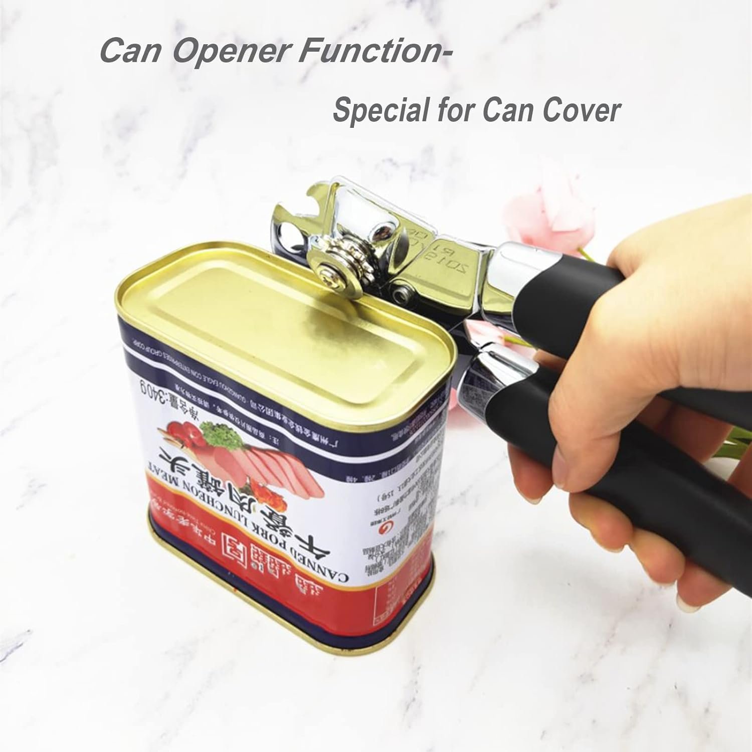 Vishui Professional Manual Can Openers, Safety Smooth Edge Can Opener, Anti-slip Hand Grip Quick Can Opening Tool, with Large Turn Knob, Easy Hanging Design, Classical Dual Handle