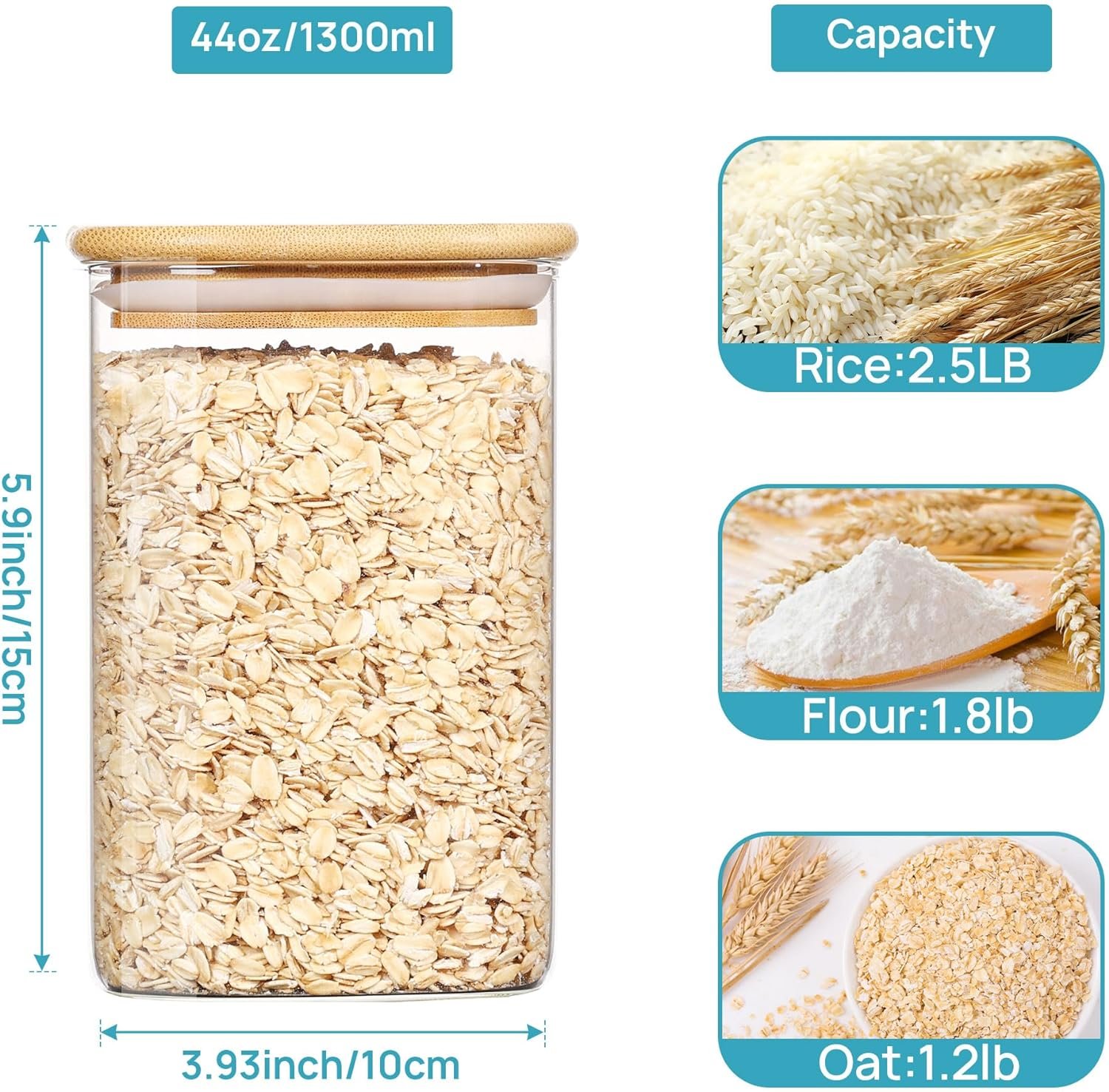 Vtopmart 70oz Glass Food Storage Jars, Set of 3 Large Food Containers with Airtight Bamboo Wooden Lids for Pasta, Nuts, Flour, Glass Canisters for Kitchen, Pantry Organization and Storage, BPA Free Vtopmart 70oz Glass Food Storage Jars, Set of 3 Large Food Containers with Airtight Bamboo Wooden Lids for Pasta, Nuts, Flour, Glass Canisters for Kitchen, Pantry Organization and Storage, BPA Free