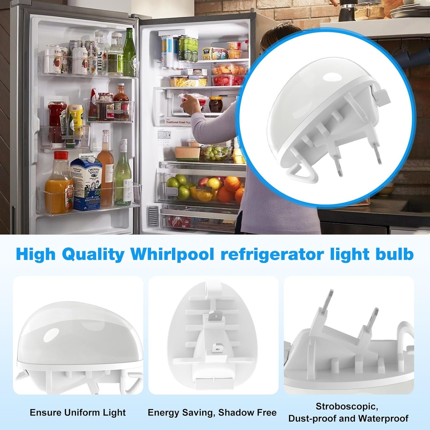 W11602886 Refrigerator LED Light Bulb FOR Whirlpool Kenmore Amana Refrigerator Freezer Light W11468934 W11449273 W11251749 W11520324 AP6986570 W11549780