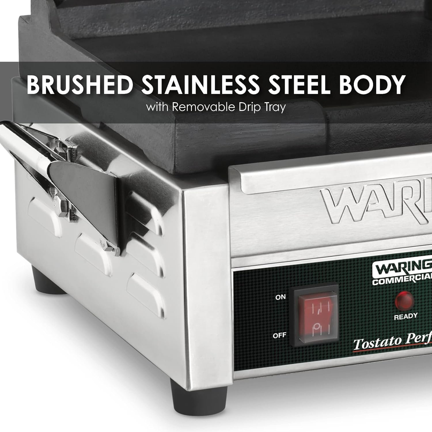 Waring Commercial WPG150 Compact Italian-Style Panini Grill, 120-volt, Silver