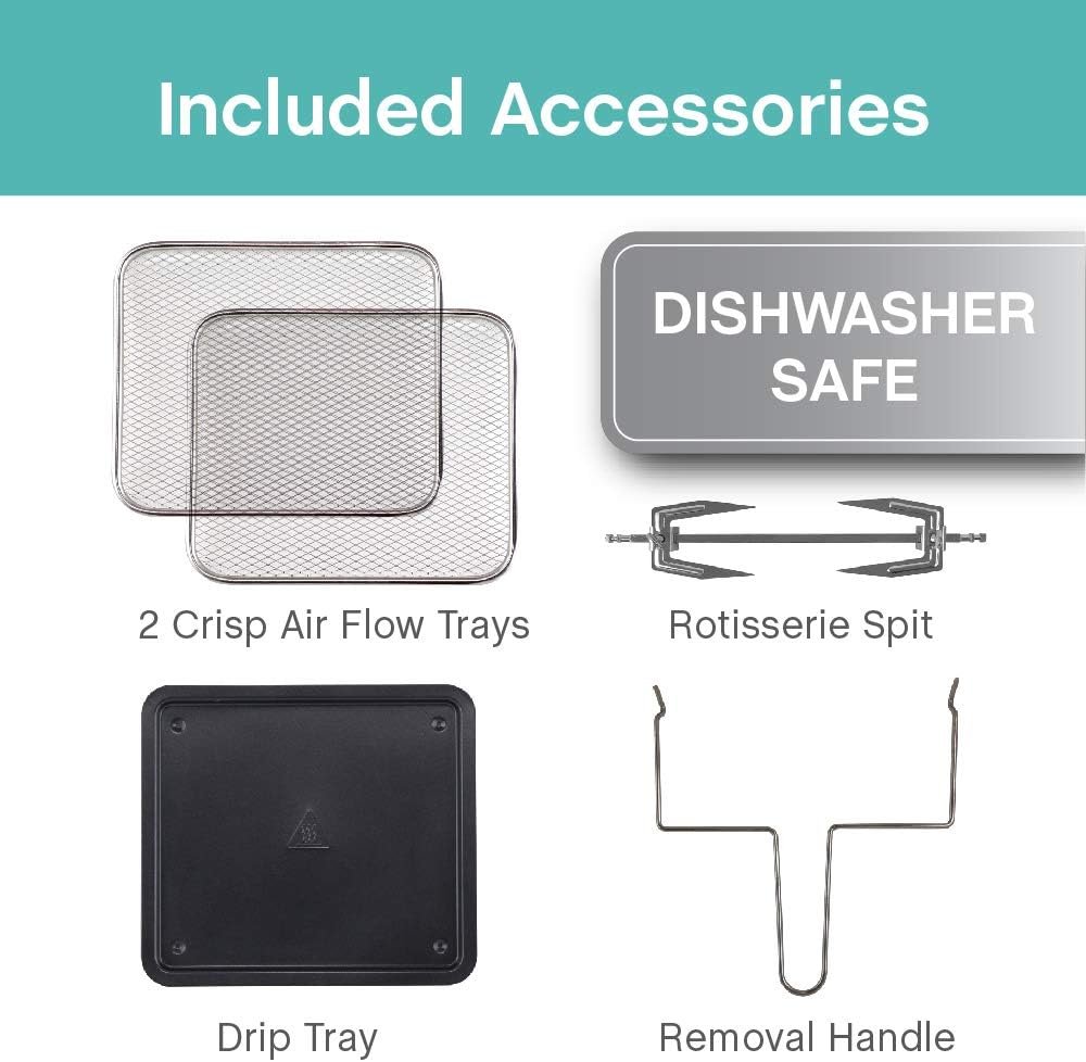 West Bend AFWB12BK13 Electric Air Fryer Oven, Countertop Air Fryer Rotisserie Combo with 10 Digital Quick Menu Presets, 1700 W, 12.6 Qt, Black West Bend AFWB12BK13 Electric Air Fryer Oven, Countertop Air Fryer Rotisserie Combo with 10 Digital Quick Menu Presets, 1700 W, 12.6 Qt, Black