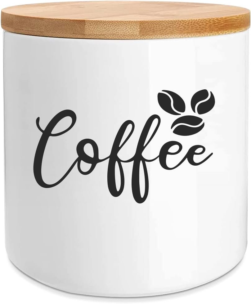 WHING Matte White Kitchen Circular Ceramic Coffee Jars, Dishwasher Safe, Easy to Clean Airtight Seal Damp-Proof Ceramic Food Storage Containers with Bamboo Lids (7oz, Mini Size) WHING Matte White Kitchen Circular Ceramic Coffee Jars, Dishwasher Safe, Easy to Clean Airtight Seal Damp-Proof Ceramic Food Storage Containers with Bamboo Lids (7oz, Mini Size)