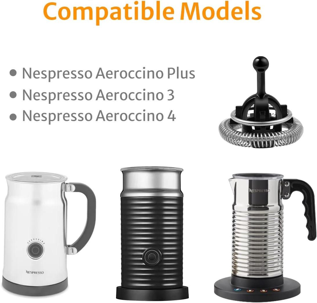 Whisks fit for Nespresso Aeroccino 3/4/Plus Milk Frother Replacement, 2 Pack Whisks fit for Nespresso Aeroccino 3/4/Plus Milk Frother Replacement, 2 Pack