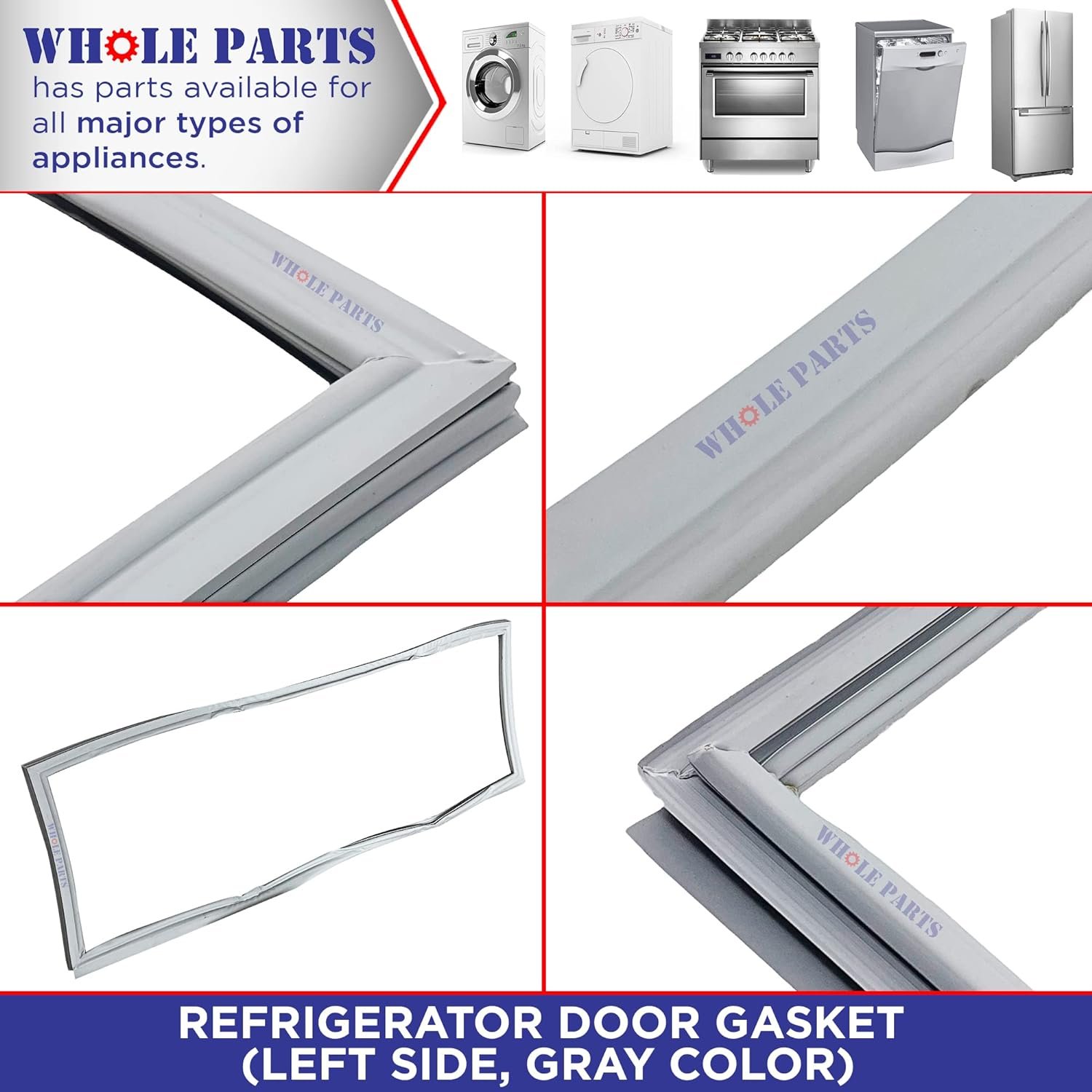 whole-parts-refrigerator-door-gasket-left-side-gray-color-part-w10830048-replacement-and-compatible-with-some-maytag-whi - Cooking Appliance World
