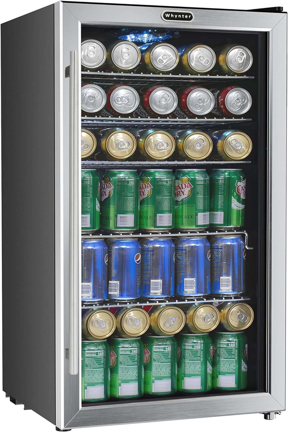 Whynter BR-130SBS 120 Can Capacity 3.1 cu. ft. Beverage Refrigerator and cooler  EUHOMY Countertop Ice Maker Machine with Handle, 26lbs in 24Hrs