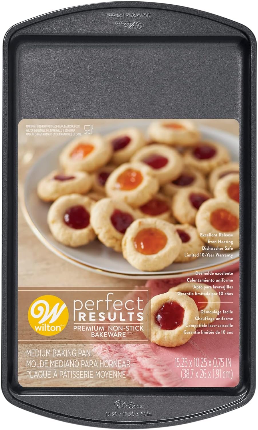 Wilton Perfect Results Premium Non-Stick Bakeware Cookie Sheet, 15 x 10-Inch