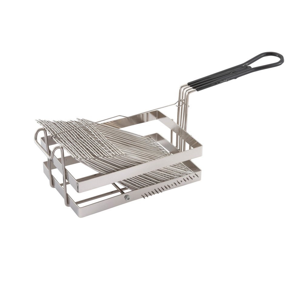 Winco TB-18, Tostada Basket For 18 6-Inch Shells, Deep Fryer Tostada Holder Basket, Commercial Heavy-Duty Tostada Fry Basket with Grip Handle