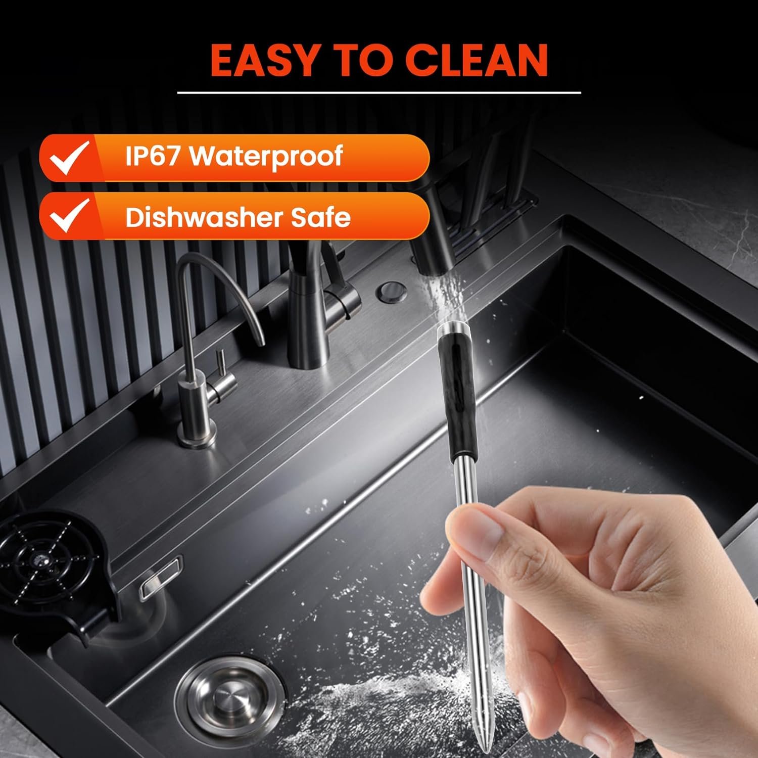 Wireless Smart Meat Thermometer for Grilling and Smoking, Bluetooth Food Cooking Thermometer Probe with Dual Temp Sensors for BBQ, Grill, Smoker, Oven, Kitchen, Rotisserie, Smart APP Control Wireless Smart Meat Thermometer for Grilling and Smoking, Bluetooth Food Cooking Thermometer Probe with Dual Temp Sensors for BBQ, Grill, Smoker, Oven, Kitchen, Rotisserie, Smart APP Control