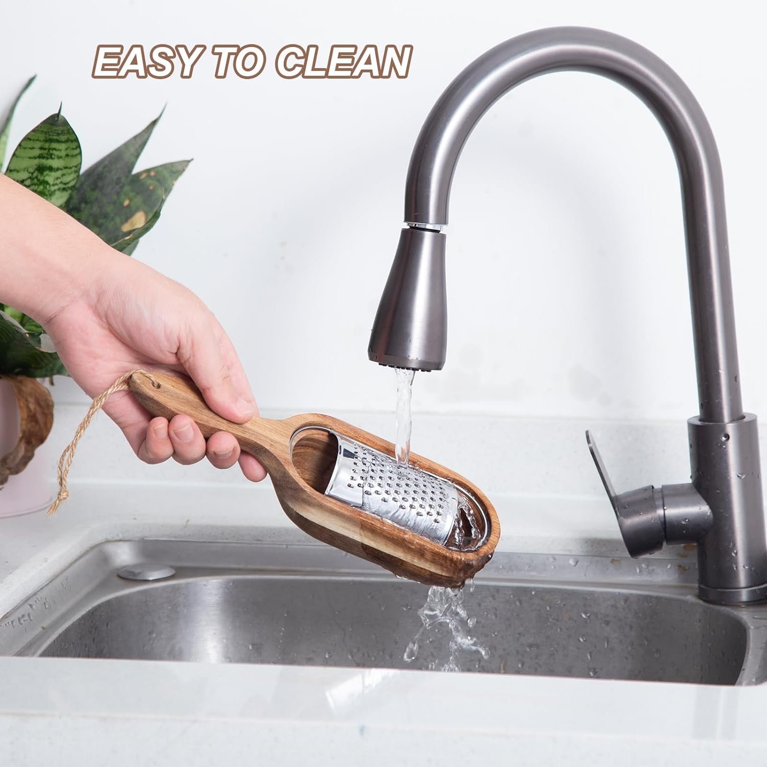 Wooden Cheese Grater with Handle,Rustic Brown Cheese Shredder with Storage Space,Handheld Kitchen Graters for Cheese Lemon Chocolate