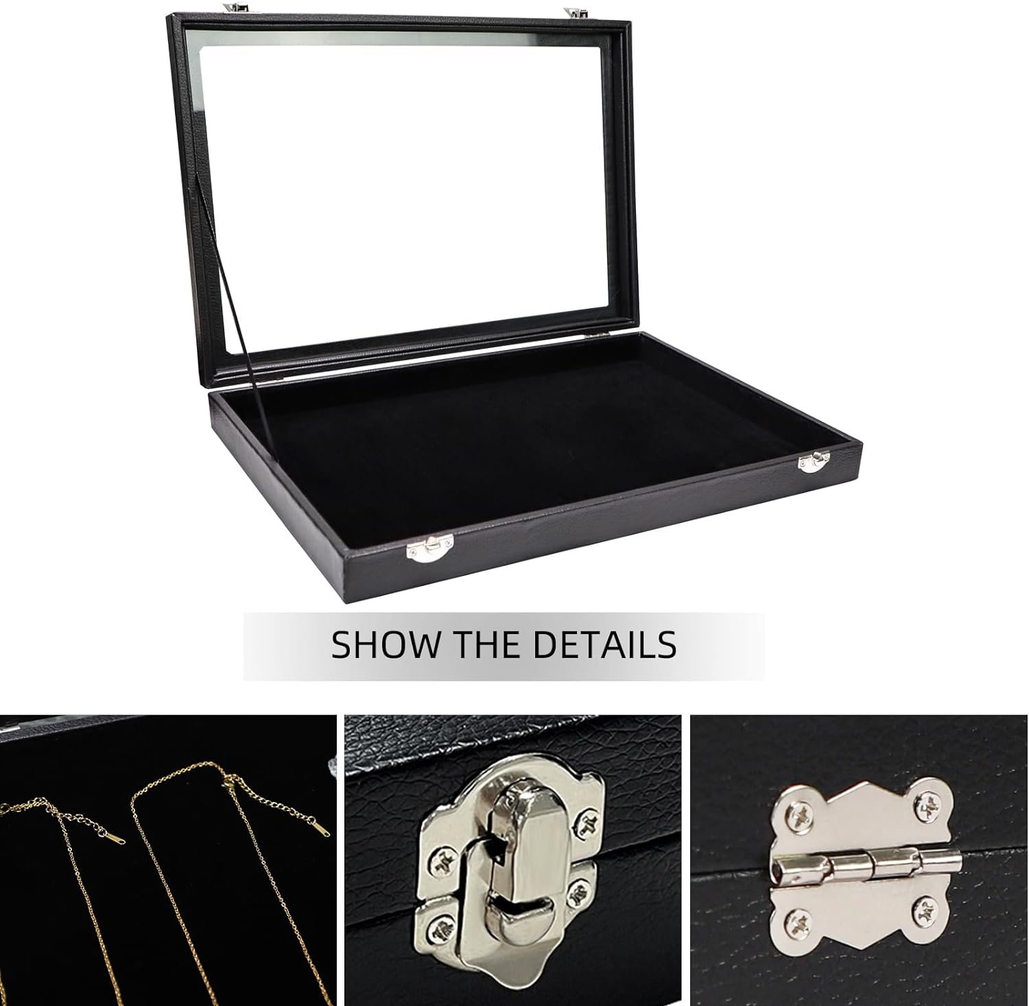 Wudygirl Multifunctional Velvet Jewelry Showcase Display Case Storage Necklace Bracelet Ring Earring Organizer Box Stackable Clear Lid Lock(Multi Jewelry Box) Wudygirl Multifunctional Velvet Jewelry Showcase Display Case Storage Necklace Bracelet Ring Earring Organizer Box Stackable Clear Lid Lock(Multi Jewelry Box)