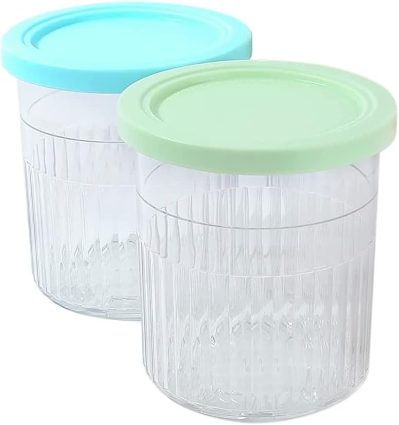 XL Family Size Ice Cream Pint Containers, Compatible with Ninja NC501 CREAMi Deluxe 11-in-1 Ice Cream  Frozen Treat Maker and model: NC500, NC501, NC501H, NC501HBL and NC501HGN. (GRAY)