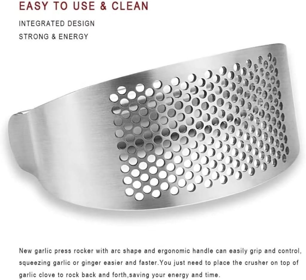 Zenturie Garlic Press Rocker Stainless Steel Garlic Crusher Mincer Silver