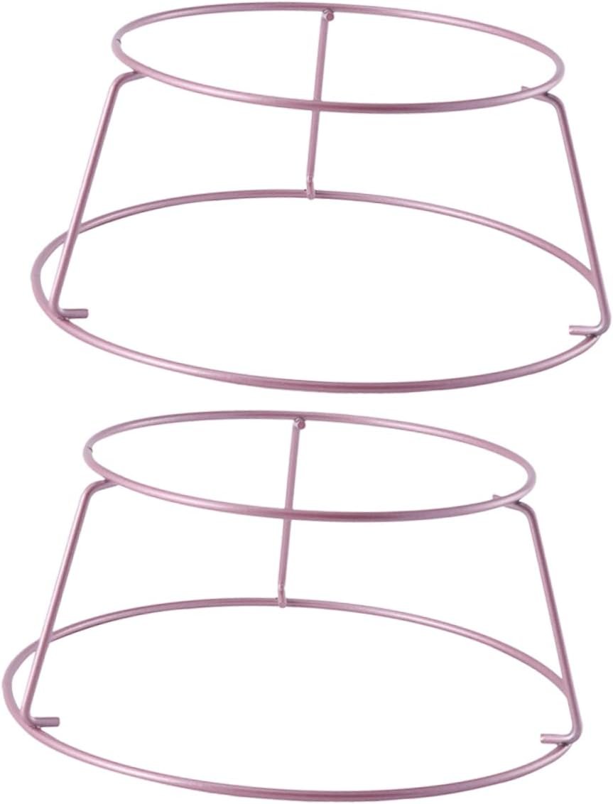 Zerodeko 2pcs Bread Cooling Rack Toast Rack Non Stick Cookware Rose Gold Cake Stand Kitchen Gadget Pizza Bread Round Cake Cooling Rack Stackable Clothesline Stainless Steel Food