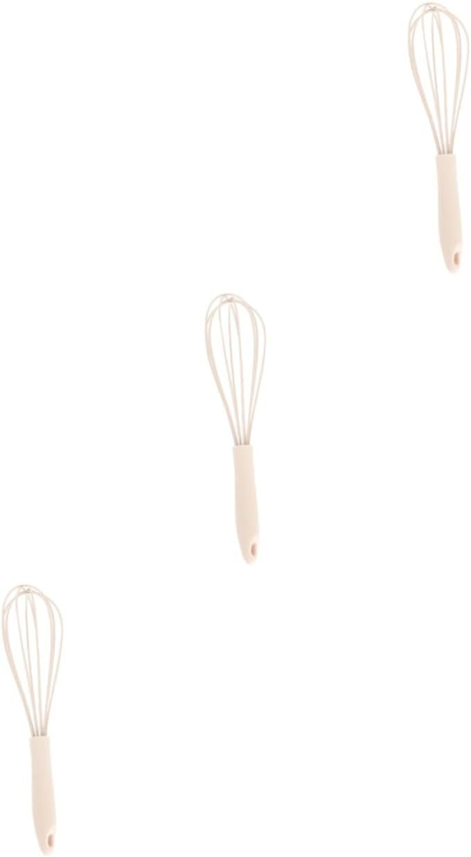 Zerodeko 3pcs Hand Push Whisk Hand Crank Whisk Metal Whisk Kitchen Gadget for Stirring Silicone Kitchen Utensils Egg Beater Blender Hand Held Mixer Stainless Steel Whisk Steel Wire