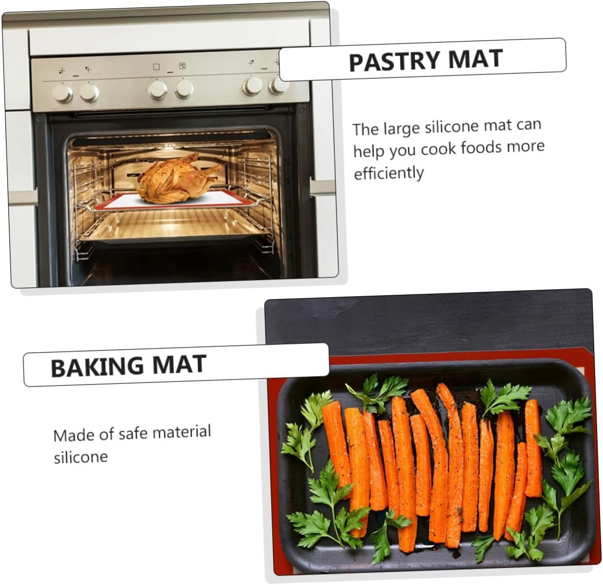 Zerodeko Silicone Baking Mat Nonstick Kneading Board Square Baking Pan Small Timing Belt Pulley Outdoor Griddle Grill Non Stick Baking Mat Crackers Food Grade Red Bread