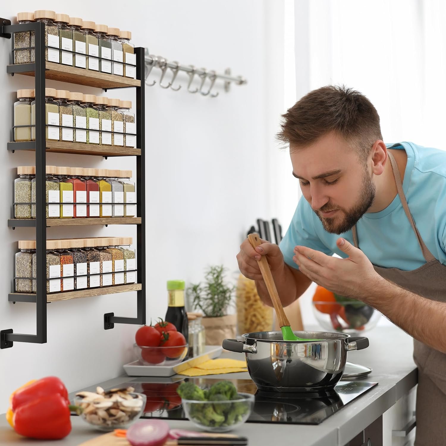 ZICOTO Space Saving Spice Rack Organizer Shelf for Wall Mount - Easy To Install Modern Hanging Racks For up to 56 Jars - Perfect Seasoning Organizer For Your Kitchen ZICOTO Space Saving Spice Rack Organizer Shelf for Wall Mount - Easy To Install Modern Hanging Racks For up to 56 Jars - Perfect Seasoning Organizer For Your Kitchen