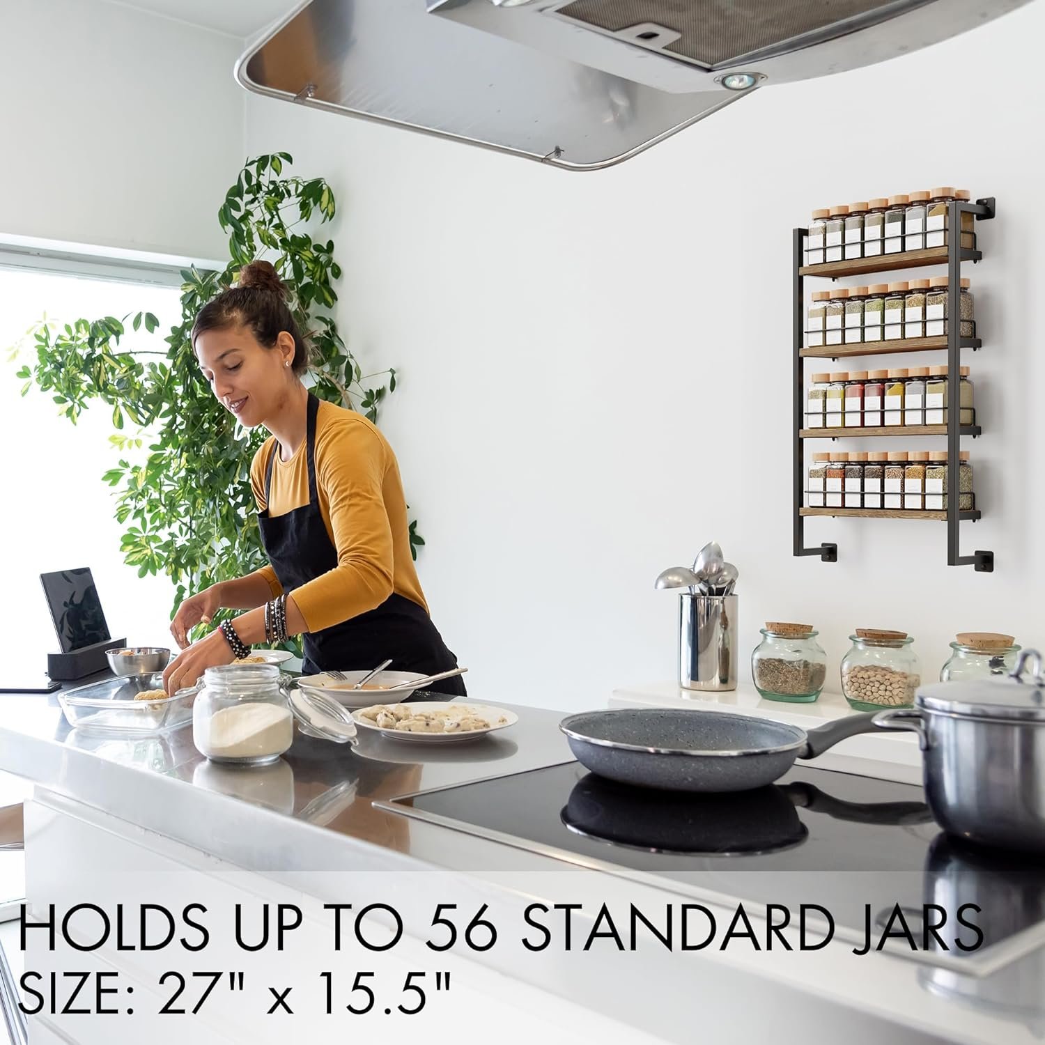 ZICOTO Space Saving Spice Rack Organizer Shelf for Wall Mount - Easy To Install Modern Hanging Racks For up to 56 Jars - Perfect Seasoning Organizer For Your Kitchen ZICOTO Space Saving Spice Rack Organizer Shelf for Wall Mount - Easy To Install Modern Hanging Racks For up to 56 Jars - Perfect Seasoning Organizer For Your Kitchen