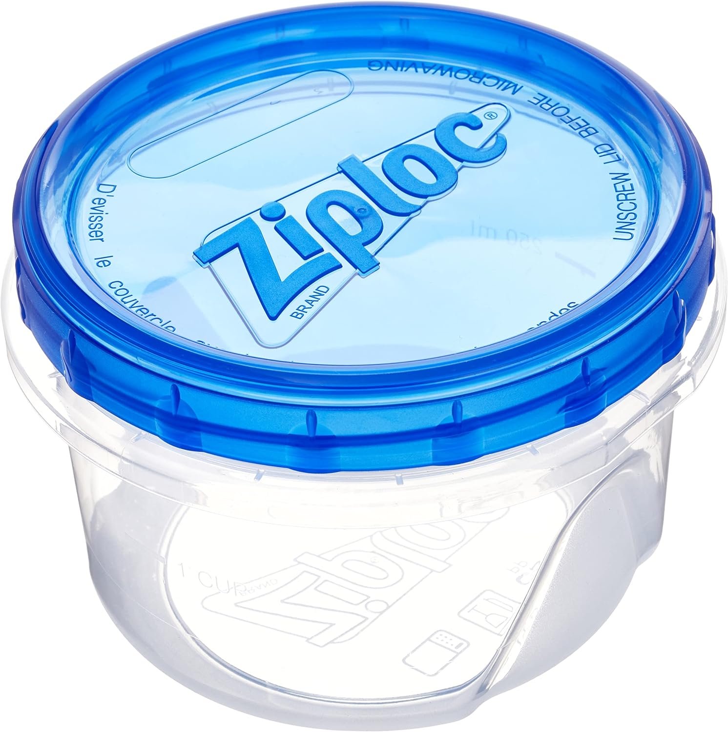 Ziploc Twist N Loc Food Storage Meal Prep Containers Reusable for Kitchen Organization, Dishwasher Safe, Medium Round, 4 Count