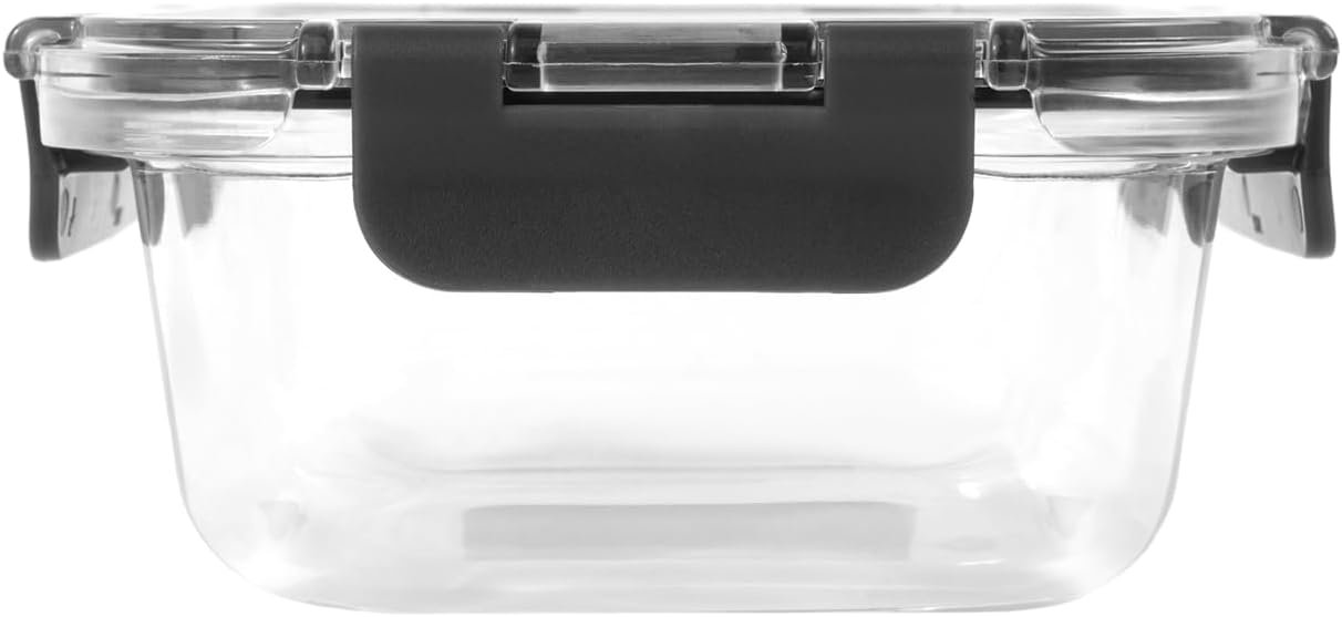 Zyliss E981064 640ml Glass Container, Shatterproof Glass, Airtight Food Storage Box with Sealable Lid, Microwave Safe, BPA Free, Freezer Safe, Fridge Storage, Food Container, 18cm x 14cm x 6cm Zyliss E981064 640ml Glass Container, Shatterproof Glass, Airtight Food Storage Box with Sealable Lid, Microwave Safe, BPA Free, Freezer Safe, Fridge Storage, Food Container, 18cm x 14cm x 6cm